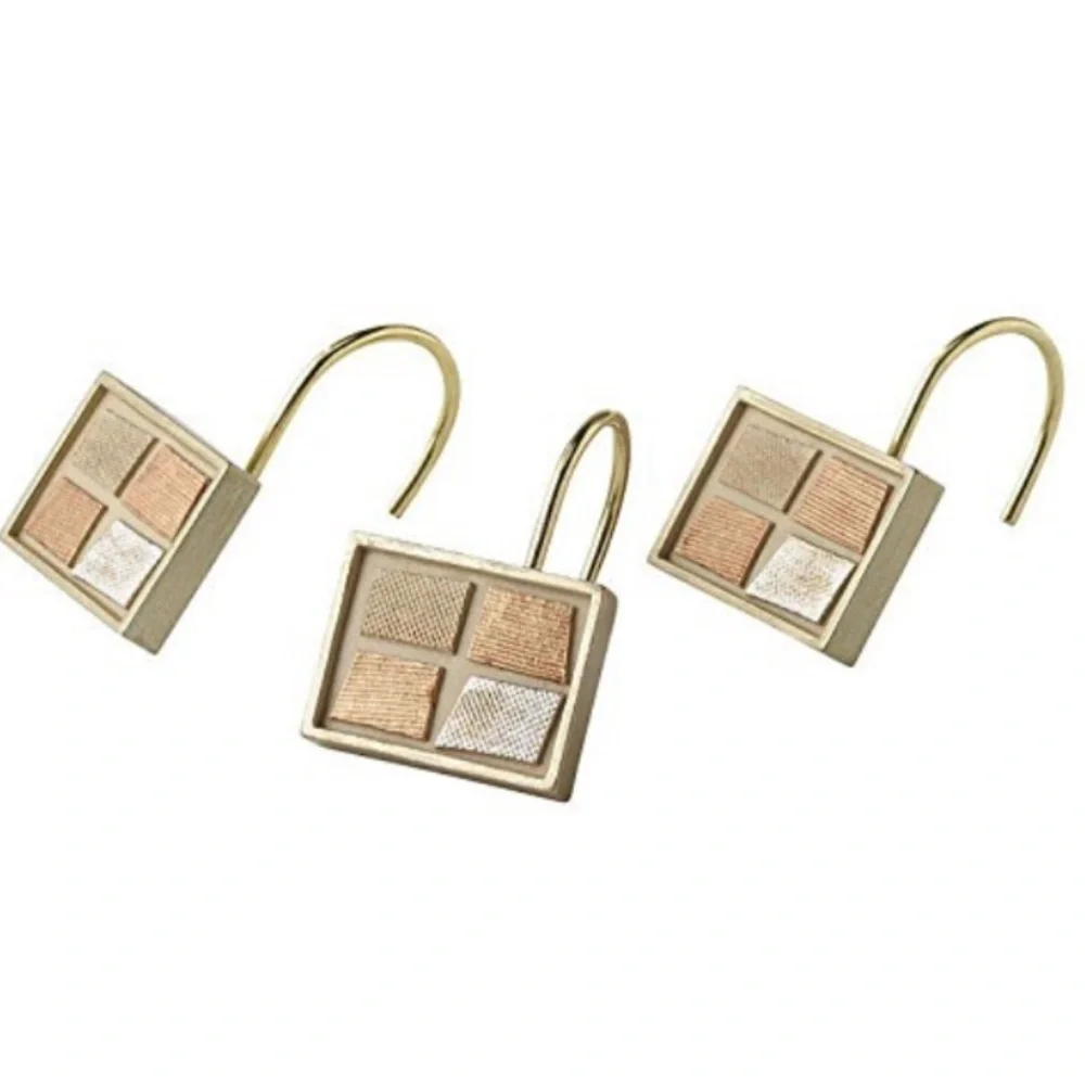 Mosaic Stone Bronze Shower Hooks Set of 12